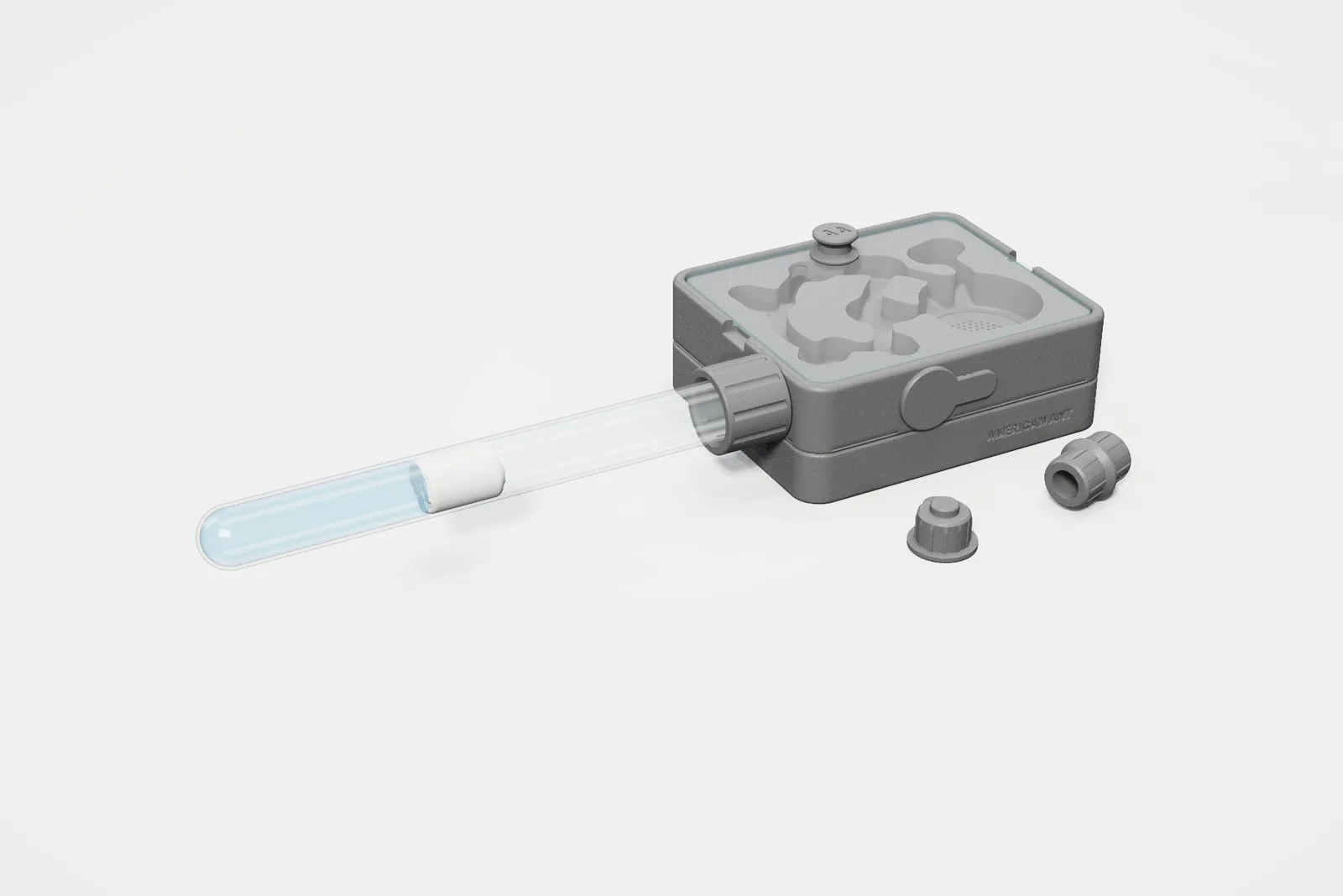 A Founder with a Test-Tube Adapter, test tube, Link and plug